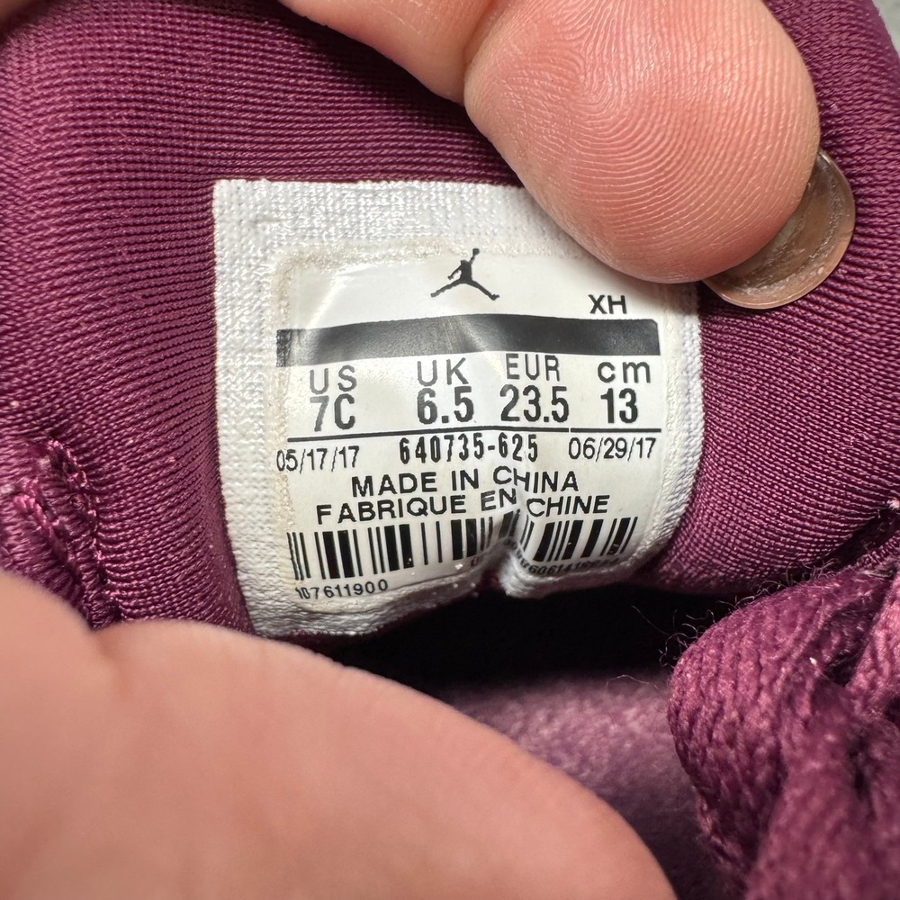 Nike Air Jordan 1 Toddler High Top Sneakers Plum Suede Kids Shoes Size 7C - Picture 5 of 9